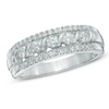 0.50 CT. T.W. Diamond Five Stone Swirl Anniversary Band in 10K White Gold