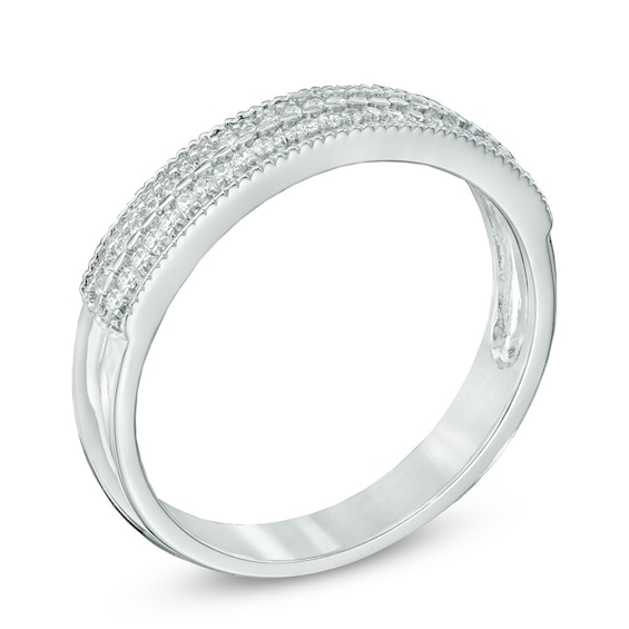 0.20 CT. T.W. Princess-Cut Diamond Double Row Band in Sterling Silver