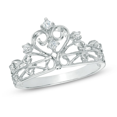 0.10 CT. T.W. Diamond Crown Ring in Sterling Silver