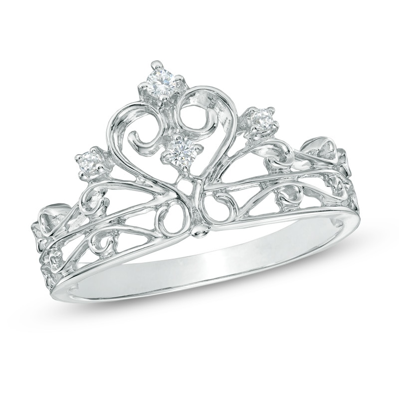0.10 CT. T.W. Diamond Crown Ring in Sterling Silver|Peoples Jewellers