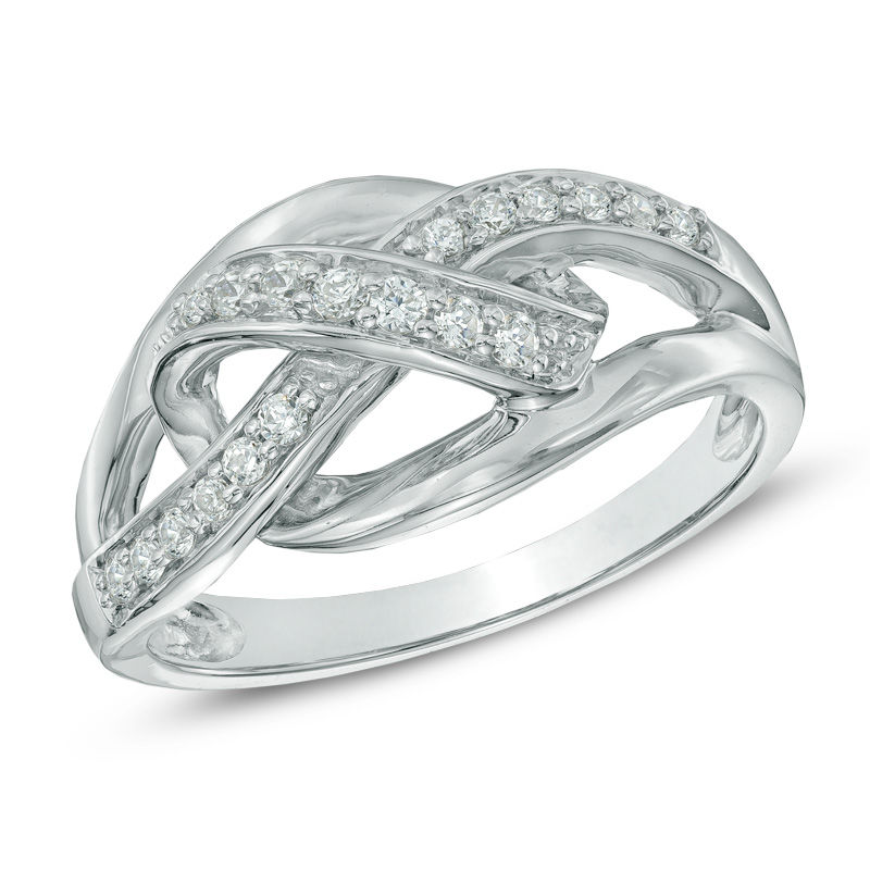 0.20 CT. T.W. Diamond Loose Knot Ring in Sterling Silver|Peoples Jewellers