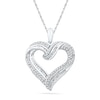 Thumbnail Image 0 of 0.75 CT. T.W. Diamond Looping Heart Pendant in Sterling Silver