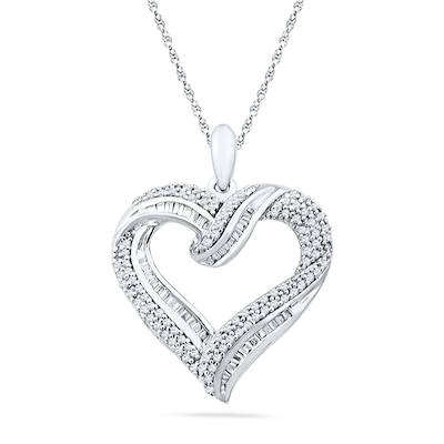 0.75 CT. T.W. Diamond Looping Heart Pendant in Sterling Silver