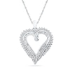 1.00 CT. T.W. Diamond Shadow Heart Pendant in Sterling Silver