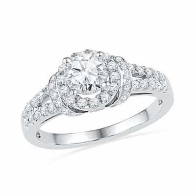 1.25 CT. T.W. Diamond Collar Bridal Set in 14K White Gold