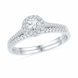 0.50 CT. T.W. Diamond Frame Bridal Set in 10K White Gold