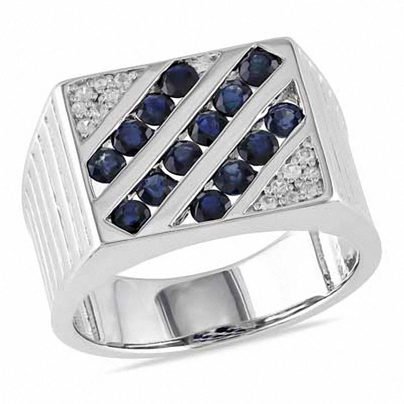 Mens white hot sale sapphire ring