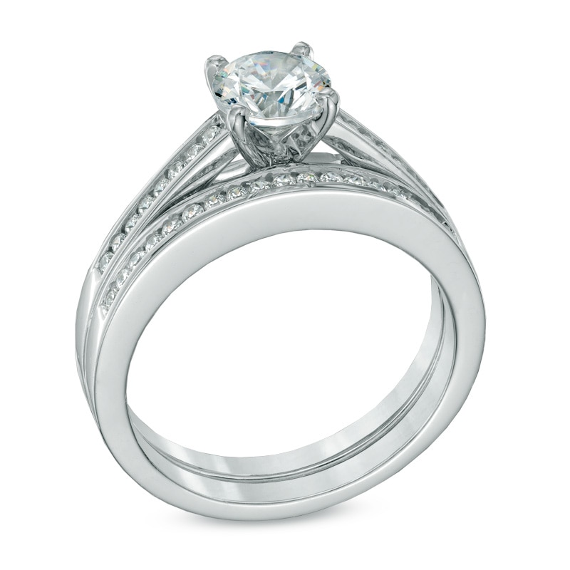 Main Image 2 of 1.00 CT. T.W. Certified Canadian Diamond Bridal Set in 14K White Gold (I/I2)