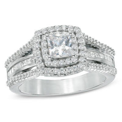 Celebration Canadian Lux® 1.00 CT. T.W. Princess-Cut Certified Diamond Ring in 18K White Gold (I/SI2)