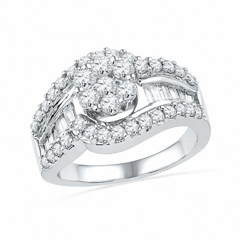 diamond cluster engagement ring