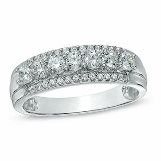 0.63 CT. T.W. Diamond Triple Row Anniversary Band in 10K White Gold