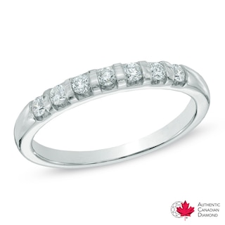 0.25 CT. T.W. Certified Canadian Diamond Seven Stone Anniversary Band in 14K White Gold (I/I3)