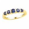 Thumbnail Image 0 of Blue Lab-Created Sapphire Five Stone Anniversary Band in 10K Gold