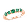 Lab-Created Emerald Five Stone Anniversary Band in 10K Rose Gold