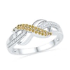 Thumbnail Image 1 of Lab-Created Yellow Sapphire and Diamond Accent Infinity Loop Ring in Sterling Silver