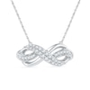 Lab-Created Sapphire and Diamond Accent Infinity Loop Necklace in Sterling Silver