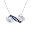 Lab-Created Sapphire and Diamond Accent Infinity Loop Necklace in Sterling Silver