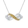 Thumbnail Image 1 of Lab-Created Yellow Sapphire and Diamond Accent Infinity Loop Necklace in Sterling Silver