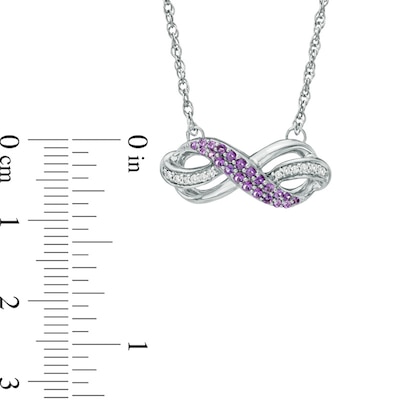 Amethyst and Diamond Accent Infinity Loop Necklace in Sterling Silver