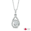 Thumbnail Image 0 of 0.30 CT. T.W. Certified Canadian Diamond Teardrop Swirl Pendant in 14K White Gold (I/I2)