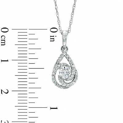 0.30 CT. T.W. Certified Canadian Diamond Teardrop Swirl Pendant in 14K Gold (I/I2