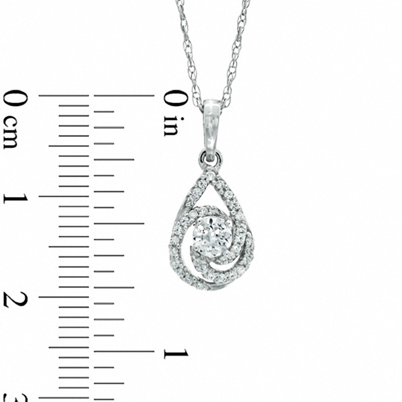 0.30 CT. T.W. Certified Canadian Diamond Teardrop Swirl Pendant in 14K Gold (I/I2)|Peoples Jewellers