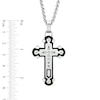 Thumbnail Image 1 of Men's Diamond Accent Cross Pendant in Two-Tone Stainless Steel - 24"