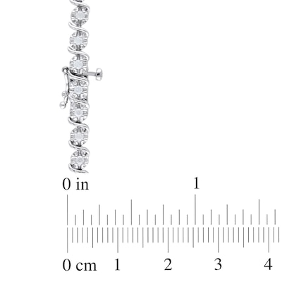 1.05 CT. T.W. Diamond "S" Tennis Bracelet in Sterling Silver - 7.25"