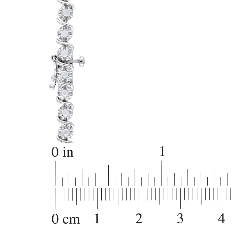 1.05 CT. T.W. Diamond "S" Tennis Bracelet in Sterling Silver - 7.25"|Peoples Jewellers