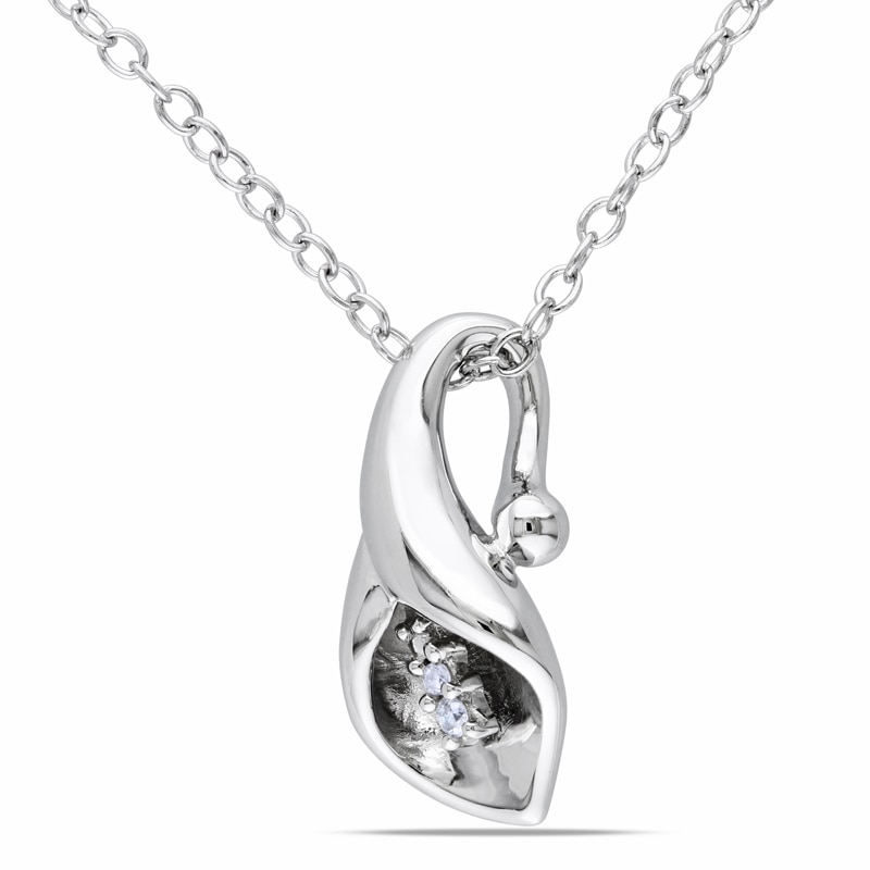 Diamond Accent Calla Lily Pendant in Sterling Silver|Peoples Jewellers