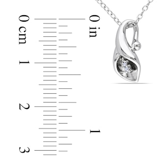 Diamond Accent Calla Lily Pendant in Sterling Silver