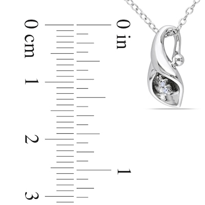 Diamond Accent Calla Lily Pendant in Sterling Silver