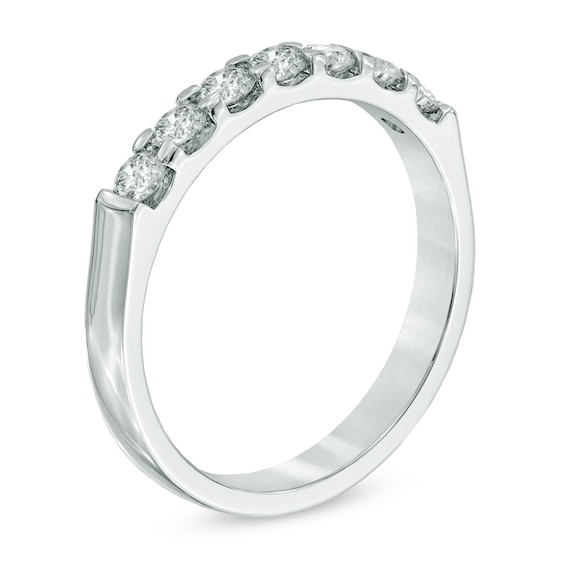 0.50 CT. T.W. Certified Diamond Seven Stone Anniversary Band in 14K White Gold (I/SI2)