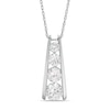 Journey Lab-Created White Sapphire Ladder Pendant in Sterling Silver