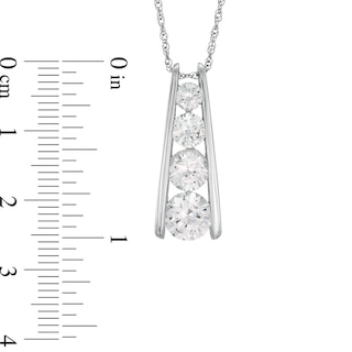 Journey Lab-Created White Sapphire Ladder Pendant in Sterling Silver