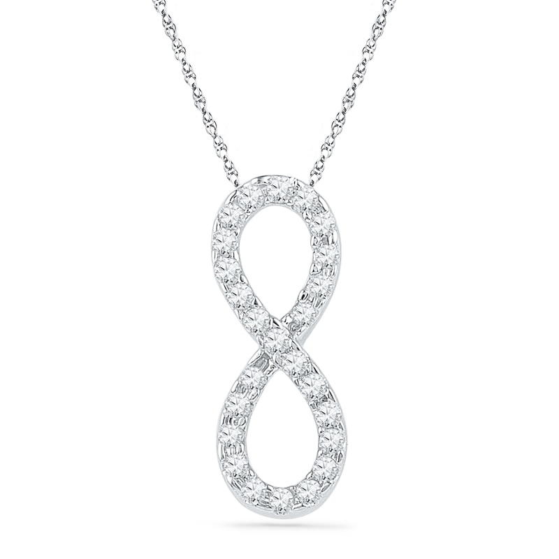 0.20 CT. T.W. Diamond Infinity Pendant in 10K White Gold|Peoples Jewellers