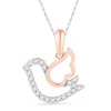 0.10 CT. T.W. Diamond Dove Pendant in 10K Rose Gold