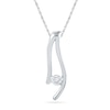 Thumbnail Image 0 of Diamond Accent Abstract Ribbon Pendant in 10K White Gold