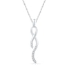 Diamond Accent Ribbon Pendant in 10K White Gold