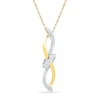 Thumbnail Image 0 of 0.10 CT. T.W. Diamond Infinity with Knot Pendant in Sterling Silver and 10K Gold