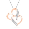 Thumbnail Image 0 of Diamond Accent Interlocking Hearts Pendant in 10K Rose Gold