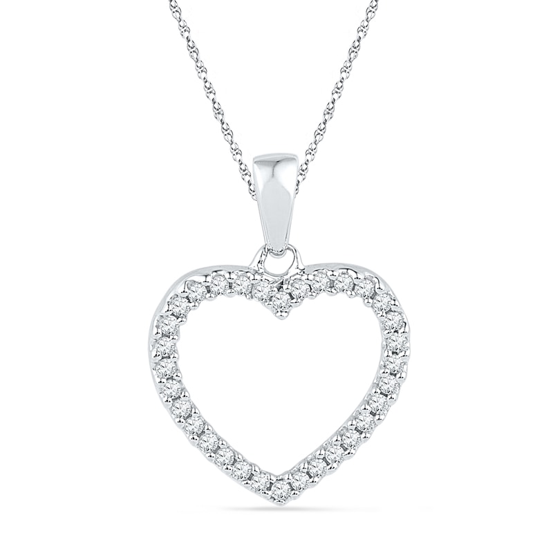 0.16 CT. T.W. Diamond Heart Pendant in 10K White Gold|Peoples Jewellers