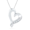 Thumbnail Image 1 of Diamond Accent Tilted Heart Pendant in 10K White Gold