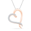 0.10 CT. T.W. Diamond Tilted Heart Pendant in 10K Rose Gold