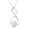 0.13 CT. T.W. Diamond Infinity Heart Pendant in Sterling Silver