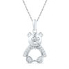 0.10 CT. T.W. Diamond Teddy Bear Pendant in Sterling Silver