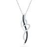 0.20 CT. T.W. Enhanced Black and White Diamond Looping Ribbon Heart Pendant in Sterling Silver