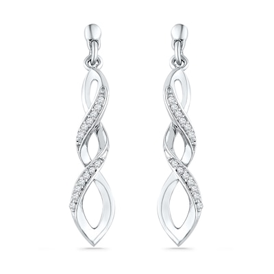 0.10 CT. T.W. Diamond Cascading Drop Earrings in Sterling Silver