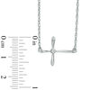 0.10 CT. T.W. Diamond Sideways Cross Necklace in Sterling Silver