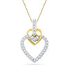 Thumbnail Image 0 of 0.16 CT. T.W. Diamond Double Heart Pendant in 10K Gold